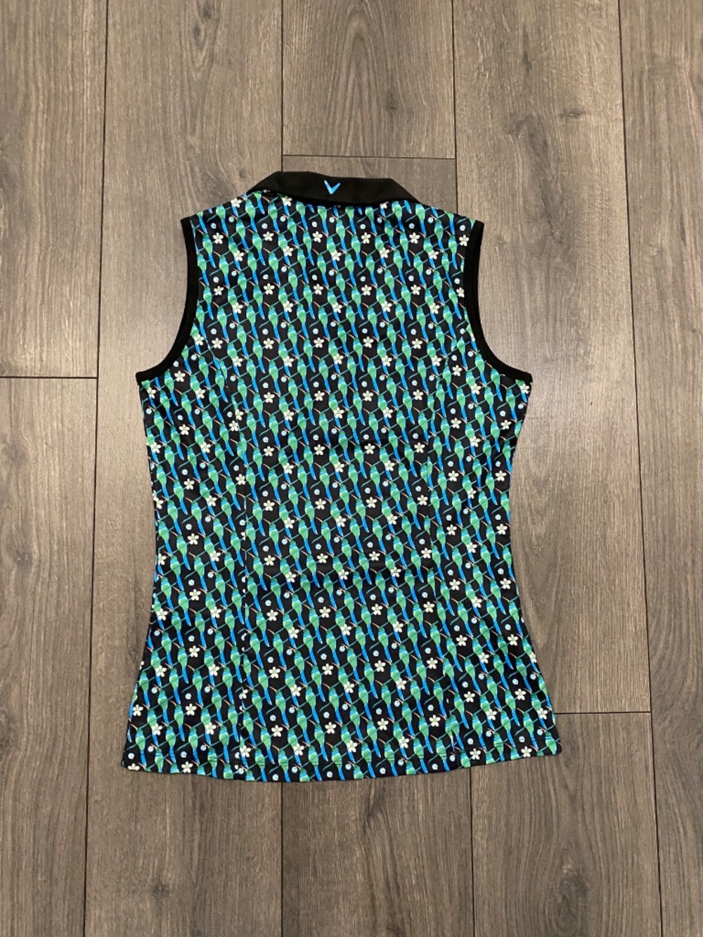 Callaway Hummingbird Print Sleeveless Golf Polo Size S - Picture 4 of 7